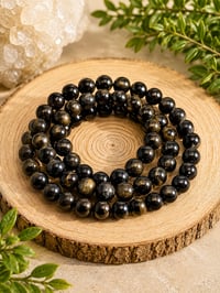 Image 1 of Gold Sheen Obsidian 8mm bracelet 