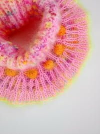 Image 5 of Sofie and Iris Bubble Gum Pink, Strong Orange and Multi Neon Mohair Collar
