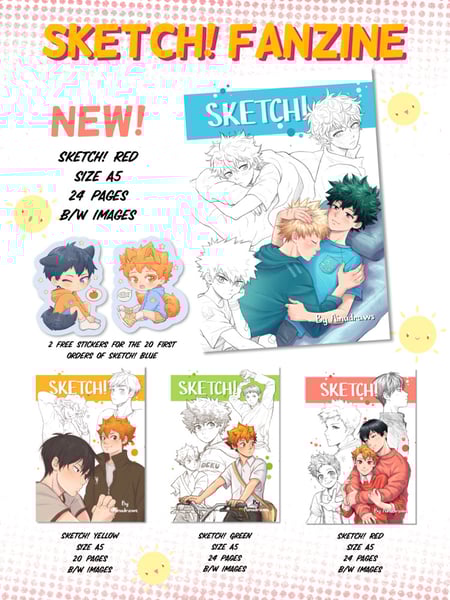 Image of Sketch! Fanzine [Yellow, Green, Red, Blue)