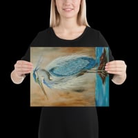 Image 2 of Blue heron Print on Canvas