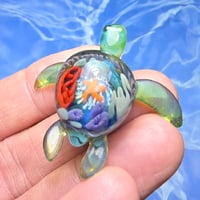 Image 3 of "UNDER THE SEA" CORAL REEF IMPLOSION SEA TURTLE PENDANT MEDIUM 6