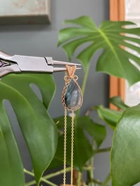 Image 5 of Gold Labradorite Teardrop Crystal Necklace