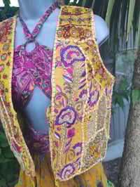 Image 7 of Mykonos Jewelled Waistcoat -Yellow pink  6-8 uk 