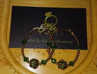 Green crystal earrings 