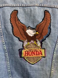 Image 4 of Rare 1970s Wrangler Denim Jacket with Honda Patch - Size Medium