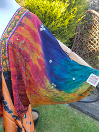 Image 3 of Wanderlust maxi dress Sari tie dye Red n Orange upto 8-18 uk