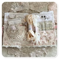 Image 3 of French shabby tattered  Sewing Book/Needle book with lace samples