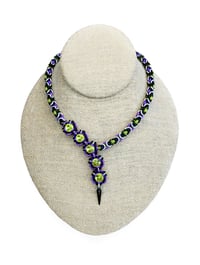 Image 3 of Spooky Asymmetrical Chainmaille + Capture Crystal Necklace