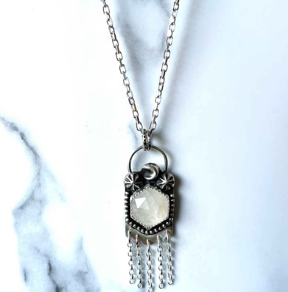 Handmade Sterling Silver Moonstone Pendant 925