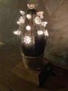 Seafoam Green Themed Ceramic Cactus Night Light Lamp