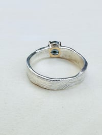 Image 11 of sterling silver feather ring with blue topaz 