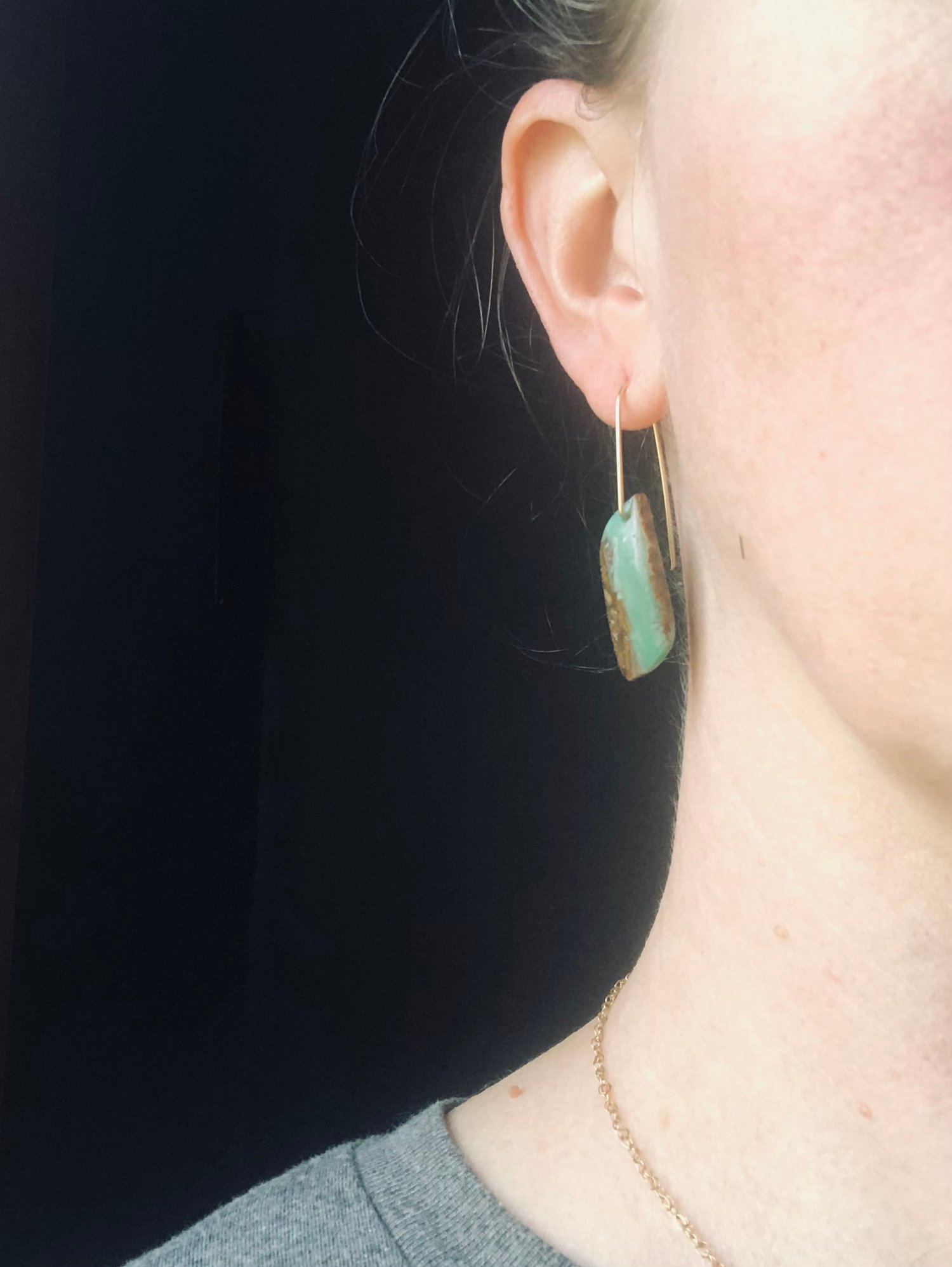 Image of OOAK Chrysoprase Wing Dangles on Gold Fill