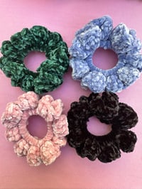 Image 1 of Crochet Velvet Scrunchie