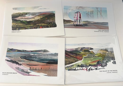 Vicki Shortt Art - A4 Prints - Somerset Beaches 