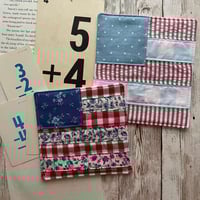 Image 1 of "Red, White, & Blue Flag" Large OR Regular Size Quilted Coaster