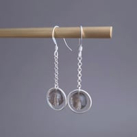 Image 1 of Boucles d’oreilles minimalistes argent quartz fumé