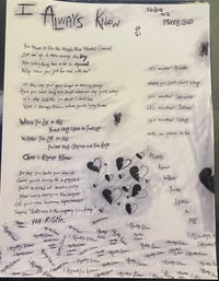 Image 1 of “I Always Know” Lyric Sheet (1 of 1) 