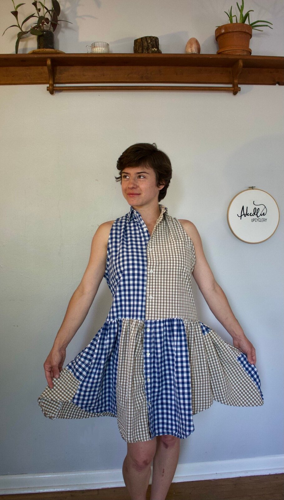 Half and Half Button-Down Dress | Needlie Upcyclery