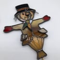 Stained Glass Scarecrow Plant Stake 