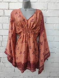 Image 2 of Bali Boho Mini dress / tunic peaches 