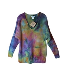 Image 4 of ♻️ UPCYCLED L Chunky Knit Sweater in Watercolor Ice Dye