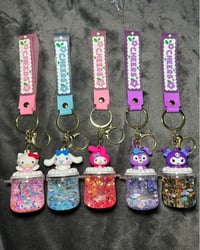 Image 2 of Artoon-acrylic quicksand bottle key, liquid oil bottle for bathtub, key pendant