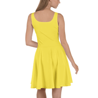 Image 3 of Skater Dress (quarter floral with yellow)