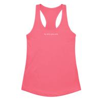 Image 4 of "be who you are" Women’s fitted racerback tank top