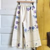 Pansy Garden Linen Tablecloth Granny Pants