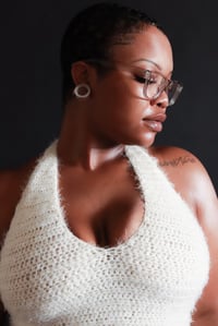 Image 3 of V-Neck Crochet Dress - Fuzzy