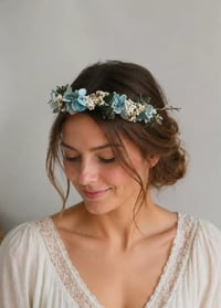 Image 1 of Couronne de mariée menthe sauge