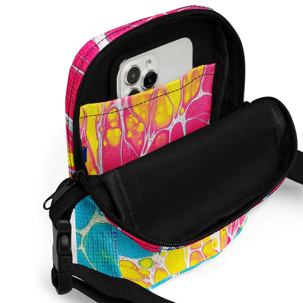Image of Utility crossbody bag  YELLOW/PINK/BLUE SWIPE
