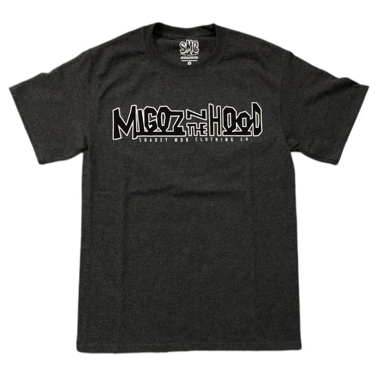 Image of Migoz N The Hood shirt (Charcoal/Black)