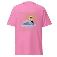 Image 4 of Crossreference316 logo tee pink background