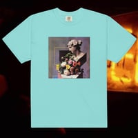 Image 2 of Unisex garment-dyed heavyweight t-shirt "The Carbon Orchestra" LP Back Cover Artwork