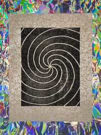 Image 2 of Original Lino Print - Swirl - Cream Brocade