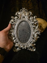 Image 3 of Large Silver Oval Ornate Framed Web 