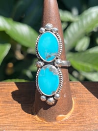 Image 2 of Sterling & Campitos 2 Stone Ring Sz 8