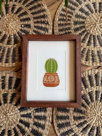 Framed Cactus in Pot Painting