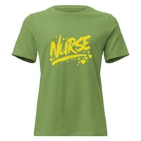 Image 1 of Women's Relaxed T-Shirt, Graffiti Style Nurse Tee