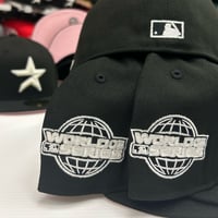 Image 3 of New Era 59Fifty Black -White Glow/ Pinky UV