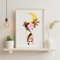 Image 2 of B&B Bat on the Moon Poster
