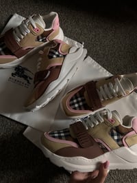 Image 2 of BB brown + pink trainers 🌸🤎