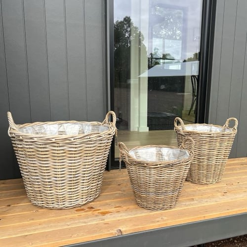 Image of Signature Tapered Rattan Basket  Lined