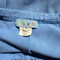 Image 7 of Jams World Blue Loose Fit Cropped Drawstring Pants - Made in Hawaii - Size Small 