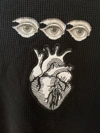 Image 4 of BLACK  Heart Girl Crop Top Hoodie JP & RL LIMITED