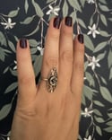 Incroyable bague Art Deco 1910 en vermeil et argent, tanzanite et zircons blancs, Taille 52-53
