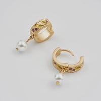 Image 2 of Fable Blackberry Bramble & Pearl Drop Earrings