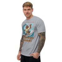 Image 6 of I Ride With Jesus Surfing Fitted Short Sleeve T-shirt