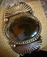 Image 2 of Vintage Petrified Wood and Rope cuff